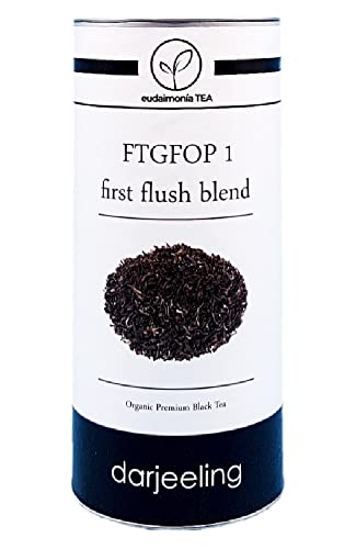 Darjeeling Bio first flush FTGFOP 1 - eudaimonia TEA - Lose Tee Blätter - 100 Gramm Aromadose - Schwarzer Tee von eudaimonía TEA