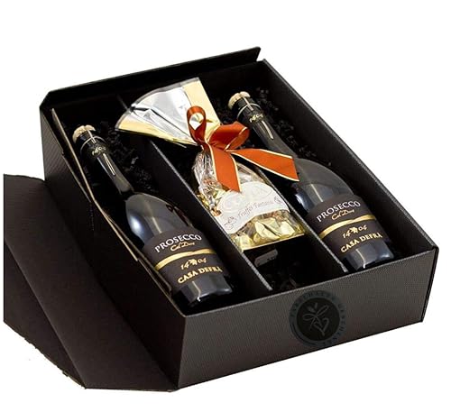 Geschenkset Prosecco mit Schokoladentrüffeln in schöner Präsentverpackung von FABELHAFTE GESCHENKE