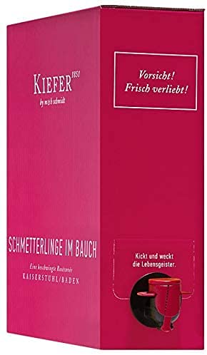 Schmetterlinge im Bauch Rosé 3 L. Bag in Box Weinschlauch 2020 | Weingut Kiefer | halbtrockener Roséwein | deutscher Sommerwein aus Baden | 1 x 3,00 Liter von fabelhafte-geschenke