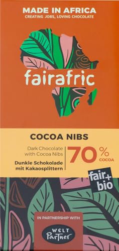 70% Bio-Zartbitterschokolade mit Kakaosplitter von fairafric