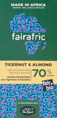 70% Bio-Zartbitterschokolade mit Tigernuss & Mandel von fairafric