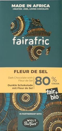 80% Bio-Zartbitterschokolade mit Fleur de Sel 2 x 80 gr von fairafric