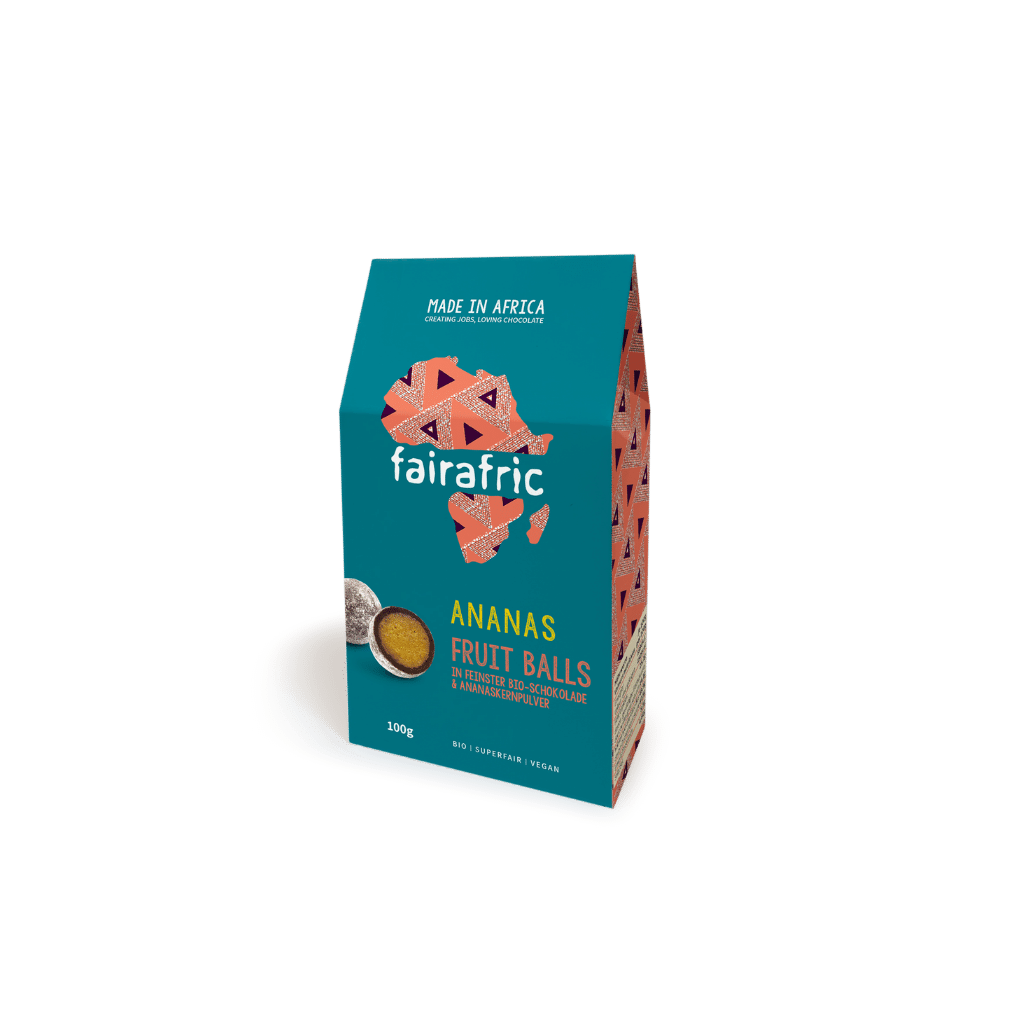 Bio Ananas Fruit Balls in feinster Schokolade von fairafric