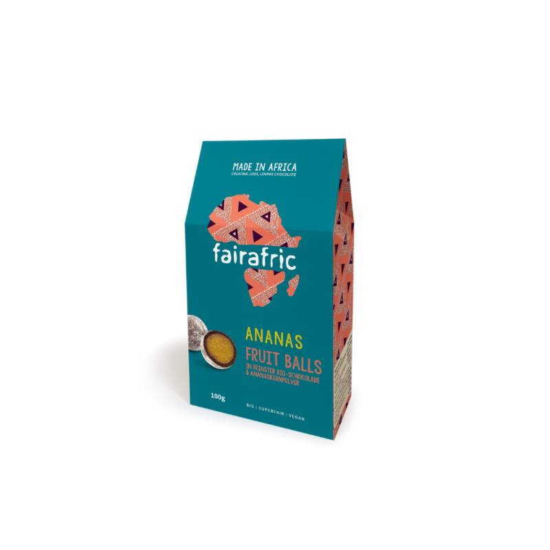 Bio Ananas Fruit Balls in feinster Schokolade von fairafric