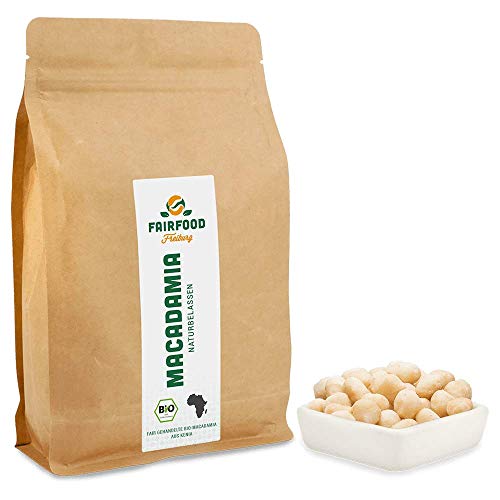 Bio Fair Macadamia: Naturbelassen (500g) | Macadamias aus Kenia | Natürlich Qualität und fair gehandelt von fairfood Freiburg