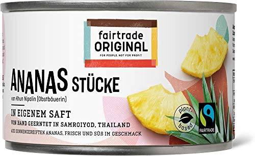 Ananas in Dosen von Fairtrade Original | Ananasstücke ohne Zucker | Ananas Stücke zuckerfrei | Sweet Pineapple | Dosen Ananas Fair Trade und natürlich (1 Dose (227g)) von fairtrade ORIGINAL