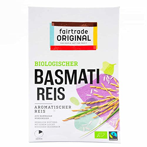 fairtrade ORIGINAL Bio Basmati Reis | 400g fairtrade Basmati Rice organic aus Indien | aromatisch mit leicht nussigem Geschmack | loser Bio Basmatireis aus der Tiefebene des Himalayas von fairtrade ORIGINAL