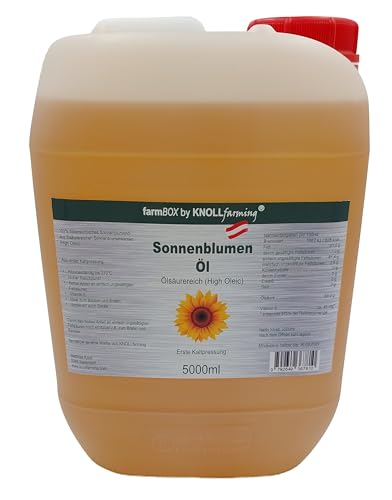 farmBOX High Oleic Sonnenblumenöl 5000ml 5L kaltgepresst Qualität aus Österreich von farmBOX by KNOLLfarming