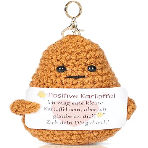 Farout Positive Kartoffel Deutsch Kuscheltier - Glücksbringer & Motivationsgeschenk, Lustiges Pocket Hug happy potato für Gute Besserung, Schönes Geschenk für Frauen und Männer. von farout!