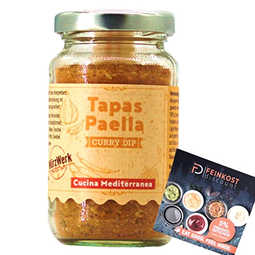 Tapas Paella Curry DIP 90g Gewürzmischung | mit Rezeptheft | Würzwerk Spanisches Nationalgericht von fd feinkost discount