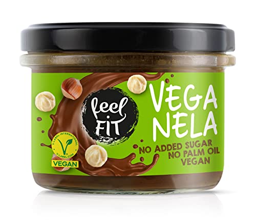 Feel FIT VEGANELA Kakao-Haselnuss-Aufstrich, ohne Zuckerzusatz, ohne Palmöl & vegan 200 g von feel fit
