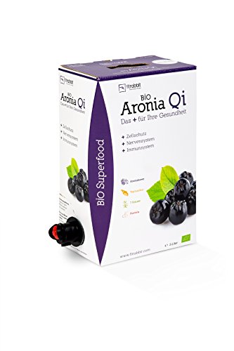 FITRABBIT BIO Aronia Qi [3 L Bag in Box] - 50 Portionen - Guter Geschmack - Für Immunsystem, Zellschutz & Nervensystem - Aronia Direktsaft mit Topinambur, 7 Kräuter und Acerola von fitrabbit