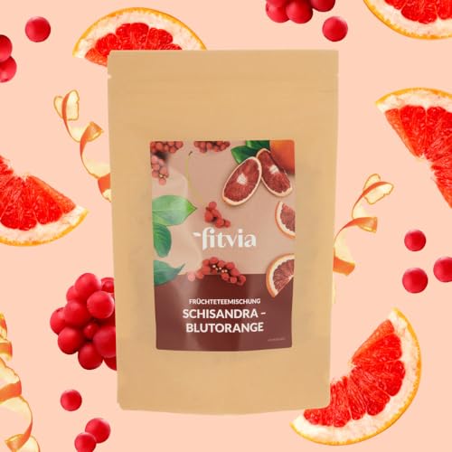 fitvia Früchtetee - 100g loser Tee, bis zu 34 Tassen voller Genuss (Blutorange) von fitvia