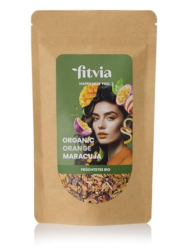 fitvia Bio Früchtetee "Organic Orange Maracuja": loser Tee, biologischer Orange-Maracuja Tee - echte Fruchtstücke, ohne Zuckerzusatz, 100g von fitvia