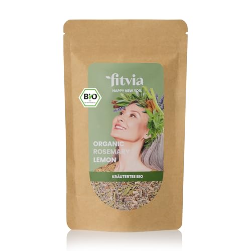 fitvia Bio Kräutertee "Organic Rosemary Lemon": loser Tee, biologischer Rosmarin-Zitronen Tee - echte Fruchtstücke, ohne Zuckerzusatz, 100g von fitvia