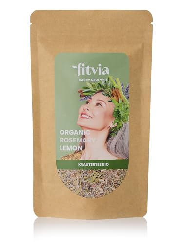 fitvia Bio Kräutertee "Organic Rosemary Lemon": loser Tee, biologischer Rosmarin-Zitronen Tee - echte Fruchtstücke, ohne Zuckerzusatz, 100g von fitvia