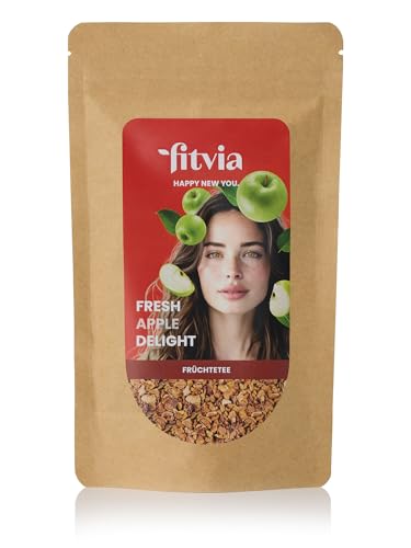 fitvia Früchtetee "Fresh Apple Delight": loser Tee, Apfeltee - echte Fruchtstücke, ohne Zuckerzusatz, 100g von fitvia