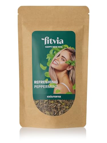 fitvia Kräutertee "Refreshing Peppermint": loser Tee, Pfefferminztee, echte Minzblätter, ohne Zuckerzusatz, 100g von fitvia