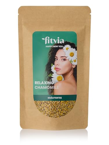 fitvia Kräutertee "Relaxing Chamomile": loser Tee, Kamillentee - echte Blüten, ohne Zuckerzusatz, 100g von fitvia