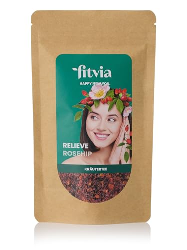 fitvia Kräutertee "Relieve Rosehip": loser Tee, Hagebuttentee - echte Fruchtstücke, ohne Zuckerzusatz, 100g von fitvia