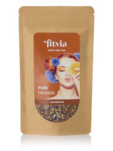 fitvia Rooibostee "Pure Orange": loser Tee, Orangenschalen, Kornblumen, Lemongras - echte Fruchtstücke, ohne Zuckerzusatz, 100g von fitvia