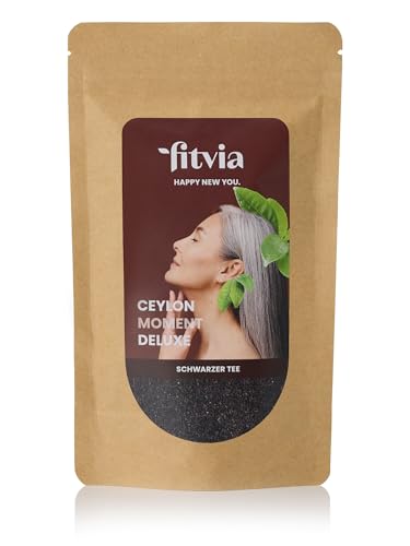 fitvia Schwarzer Tee "Ceylon Moment deluxe": loser Tee, hochwertiger Ceylon Tee, 100g von fitvia