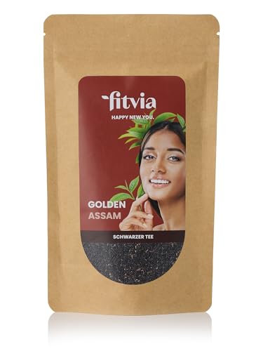 fitvia Schwarzer Tee "Golden Assam": loser Tee, hochwertiger Assam-Tee, 100g von fitvia