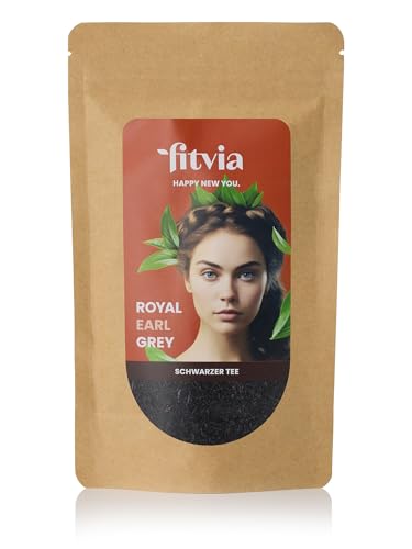 fitvia Schwarzer Tee "Royal Earl Grey": loser Tee, hochwertiger Earl-Grey Tee, 100g von fitvia