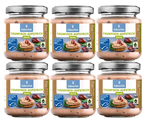 followfish MSC Fair Trade Thunfisch-Aufstrich Bio-Olive, 6er Pack (6 x 110g) von followfish