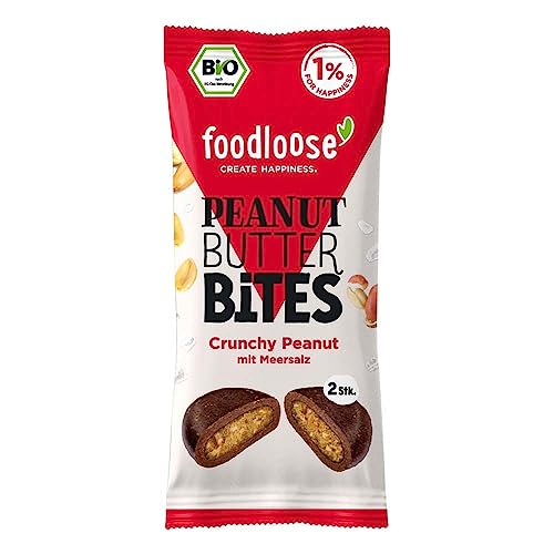 Foodloose Peanut Butter Bites, Crunchy Peanut, 40g (12) von foodloose