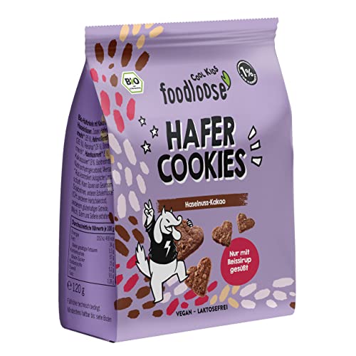 foodloose Bio-Hafer Cookies Haselnuss-Kakao | Vegane, laktose- und fructosefreie Kekse ohne raffinierten Zucker von foodloose