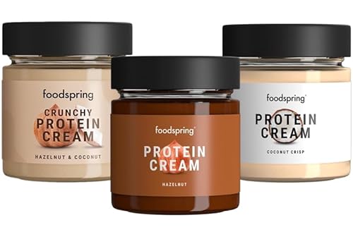 foodspring | Proteincreme Pack 3 in 1 | Haselnusscreme 200 g + Kokoscreme 200 g + Kokos- und Haselnusscreme 200 g von foodspring