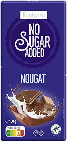 frankonia CHOCOLAT NO SUGAR ADDED Nougat Schokolade glutenfrei, 100 g von frankonia CHOCOLAT