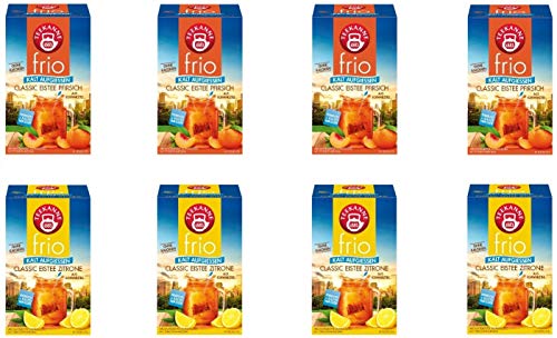 Teekanne frio Eistee 8er Pack - Classic Eistee Pfirsich und Zitrone (8 x 45g) von UOOTPC