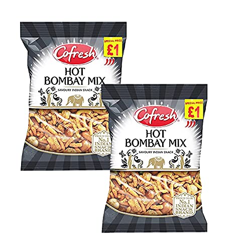 Cofresh Bombay Mix Hot 400g (2er Pack) - leckere und knusprige - milde und würzige Mischung aus Nudeln, Linsen und Nüssen von ganaric