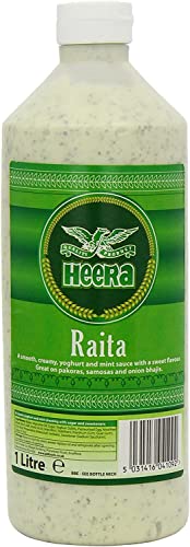 Heera Joghurt und Minze Raita 1 Liter (1 Stück) - ohne Konservierungsstoffe - Glutenfrei - Unglaublicher Geschmack - Authentisches indisches Rezept - Natürliche Zutaten von ganaric