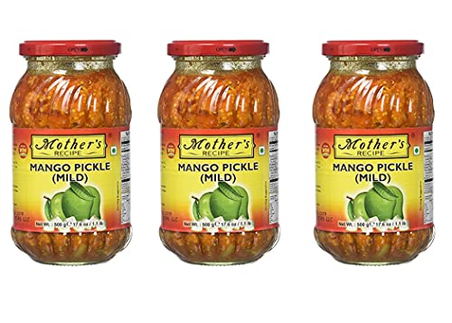 Mothers Mango Pickle mild 500g (3er Pack) - Natürliche Zutaten - Ergänzung zu jedem Gericht - Perfekt zu Snacks von ganaric