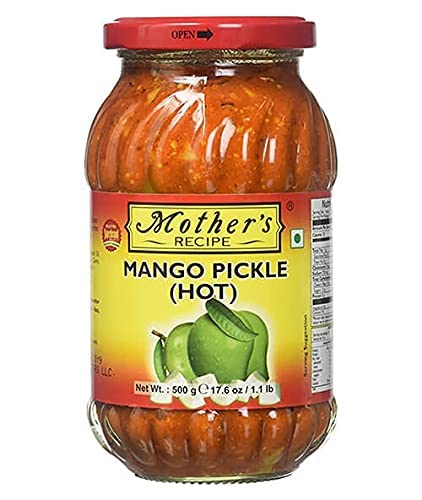 Mothers Mother's Mango Pickle Heiß gegessen mit indischem Abendessen und mit indischem Frühstück, authentischer indischer Geschmack, 500 g (1 Stück) von ganaric