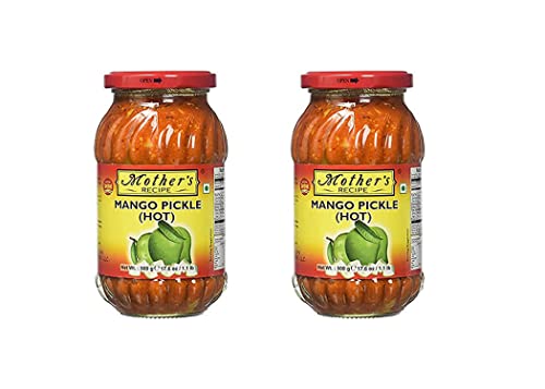 Mothers Mother's Mango Pickle Heiß gegessen mit indischem Abendessen und mit indischem Frühstück, authentischer indischer Geschmack, 500 g (2 Stück) von ganaric