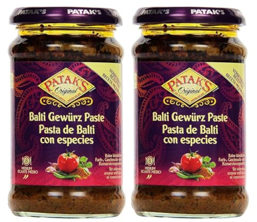 Patak Balti Paste 295 g – verleiht Mahlzeiten Geschmack und Geschmack – verzehrfertige Paste vereinfacht und beschleunigt den Kochvorgang (2 Stück) von ganaric