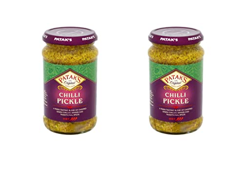 Patak Chilli Pickle 283g - Traditioneller indischer Achaar - Achaar mit natürlichen Zutaten - Bietet das ideale indische Esserlebnis (2 Stück) von ganaric