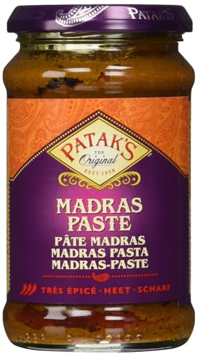 Patak's Madras Paste 283g – verleiht südindischen Rezepten Geschmack und Geschmack – gebrauchsfertige Paste vereinfacht und beschleunigt den Kochvorgang (1 Stück) von ganaric