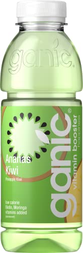 ganic Ananas-Kiwi-Physalis - Vitaminwasser - Vitamin B12 - Biotin - Vitamin B6 - Niacin - Pantothensäure - Kalorienarm - Vegan - Laktosefrei - Glutenfrei (1 x 500 ml) von ganic