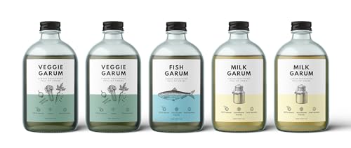 Garum [PACK 5x250ml] - Flüssige Würze - (2xGemüse-1xFisch-2xMilch, 5x250 ml) ~ 250 Portionen von garum PROJECT