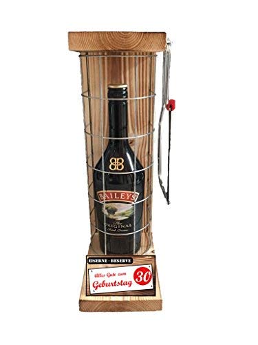 Eiserne Reserve Geschenk Baileys Geschenkset 30 Geburtstag Gitter Text rot: Alles Gute zum 30. Geburtstag Likör (1 x 0.7 l) von Genial-Anders