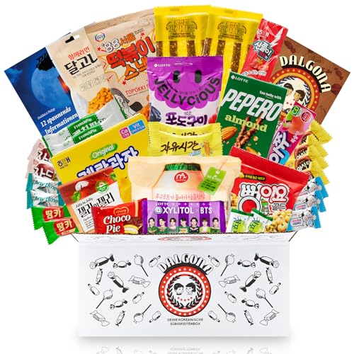 Dalgona-Box mit über 30 koreanischen Süßigkeiten - Ausgewählter Mix aus vielseitigen Snacks und Candy in einer XXL Geschenkbox - Spezialitäten aus aller Welt von getDigital