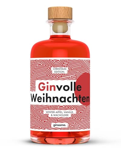 ginsome. Weihnachts-Gin | 42% Vol. (1 x 0.5 l) Premium Gin, humorvoll verpackt | Winter-Apfel, Zimt, Vanille, Orange | Ideal als Geschenk! von ginsome