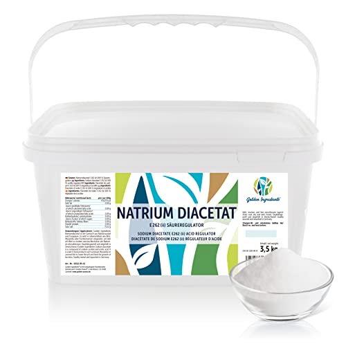 Golden Ingredients Natrium Diacetat E262 (ii) 3,5 kg - Natriumdiacetat Säureregulator für Fleisch-, Fisch u. Brotwaren, Lebensmittelqualität von golden naturals natürlich grün geniessen