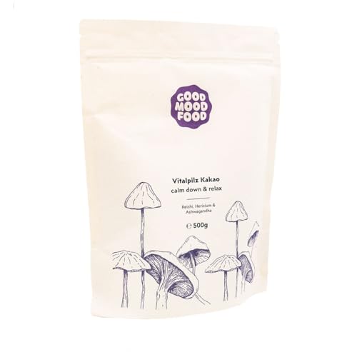 Goodmoodfood Bio Vitalpilz Rohkakao Calm Down & Relax 500g – Nachhaltig & vegan – Entspannung und Genuss von goodmoodfood