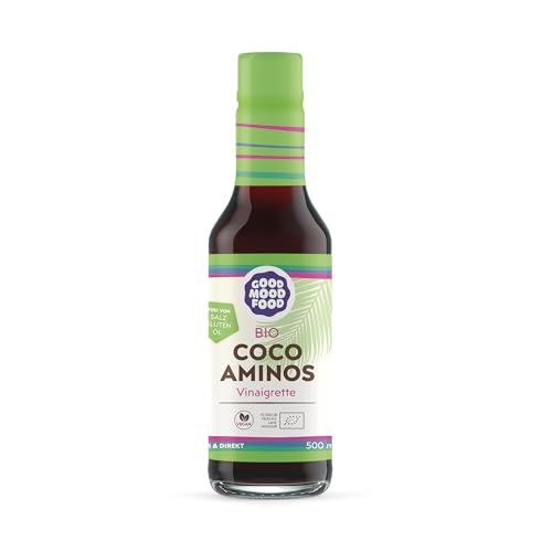 goodmoodfood Bio Coco Aminos Vinaigrette - Vegan, Glutenfrei, Ölfrei, Salzfrei - 100% Bio Naturprodukt von den Philippinen, aus Kokosblütenessig & Kokosblütensirup - Dressing, Marinade, Topping 500ml von goodmoodfood